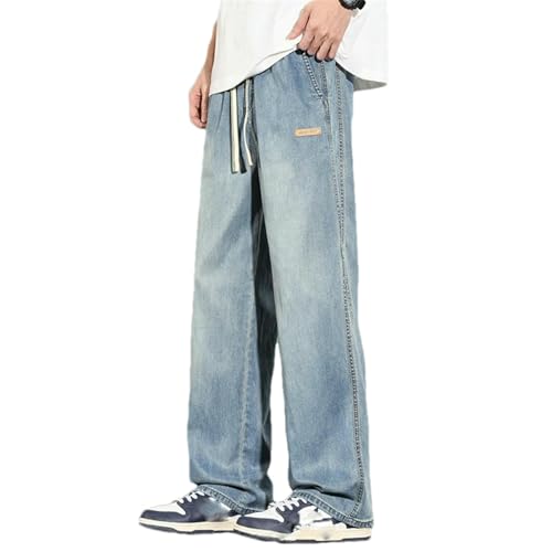 Summer Thin Casual Jeans Comfortable Stretch Waist Lyocell Fabric Korean Soft Trousers Male Vintage Denim Pants2