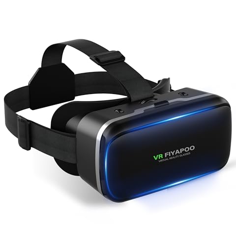 FIYAPOO Gafas VR 3D para Movil, 3D Gafas Realidad Virtual,HD VR para Películas & Juegos, Compatible con la Mayoría de Móviles (4,7-6,7 Pulgadas)