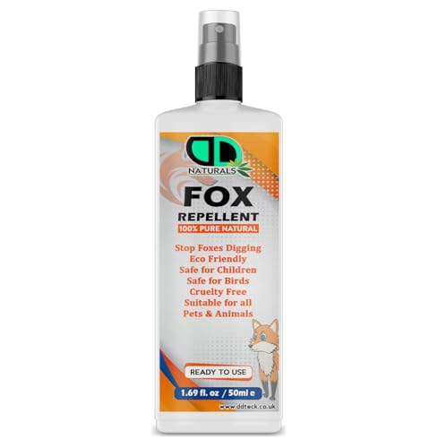 Fox Repellent Spray – 100% Natural, Eco-Friendly, Safe for Children, Pets & Birds – Stops Foxes Digging – Cruelty-Free Outdoor Animal Deterrent – Ready to Use (50ml Spray)