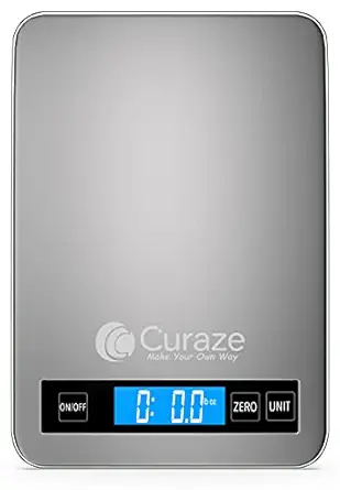 Curaze Digital Food Weight Machine For Kitchen up to 10 kg Capacity - Accurate Kitchen Weighing Scale For Home Baking, Cooking & Fitness with Touch Button Tare Function, Ideal For Food Measuring
