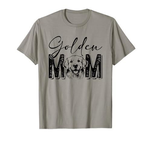 Golden Mom Golden Retriever Lover Dog Mama Funny Retro T-Shirt