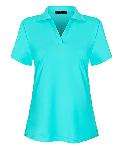 Vidusou Golf Clothes For Women,Golf Tennis Ball Games Shirts Royalweight Moisture Wicking Casual Polo Shirts For Women Short Sleeve Polo Shirts Sky Blue Xl #TOP16