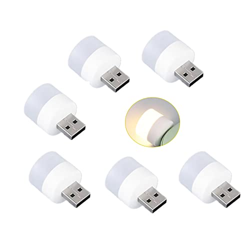 6 Pack Mini USB Night Light, Plug in LED Lamp Decorative Lighting Party Festival (Warm)