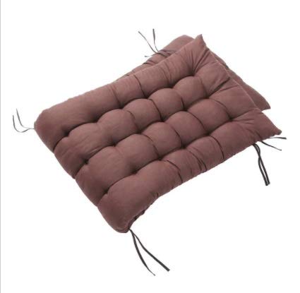 Image of PumPum Super Comfy Long Rocking Chair Cushion /Bench Back Seat Pad - Cotton, Handmade Quilts,(18x48 Inch,Coffee Brown)