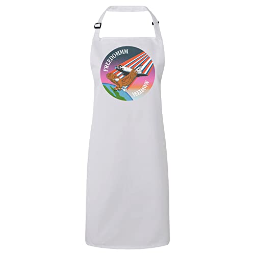 Tablier cuisine blanc Freedom Yeehaw anti-tache illustration Nasa Texas
