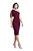Dress the Population Womens Tiffany One Shoulder Bow Detail Midi Sheath Dress, Dark Magenta, Medium US