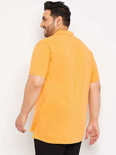 Image of Club York Men Cotton Blend Half Sleeve Polo Neck Solid Plus Size T-Shirt