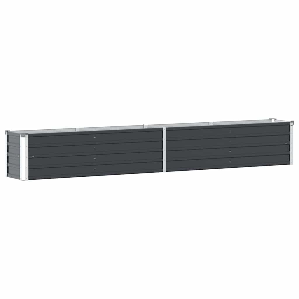 vidaXL Garden Raised Bed, Galvanised Steel, Anthracite, 320x40x45 cm, Outdoor Patio and Balcony Planter, Flower and Vegetable Box, Open Bottom, Lawn and Garden, DIY Raised Bed