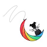 SAFIGLE ペット記念飾り 窓 装飾品 月にぶら下がっている飾りの犬 ぶら下げ オーナメント 誕生日の犬 ために 大きい ムーンサン ャー 犬のサン ャー アクリル