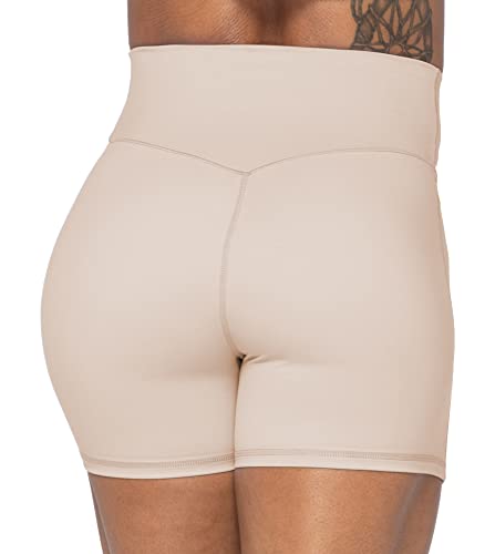 Image of Sunzel Crossover Biker Shorts for Women, No Front Seam V High Waist Yoga Workout Gym Shorts with Tummy Control | 4 Or 6-Inch Inseam, High Waisted, Tummy Control, Crossover Waist, Buttery Soft, No Front Seam, Squat Proof, Compression