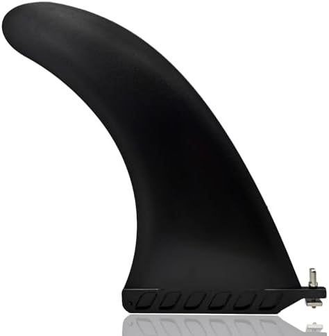 Anfyko 10" Paddle Board Fin with Screw - Free No Tool SUP Fin Surf Fin - Reinforced Nylon & Fiberglass Center Fin with Classic Curved Design for Longboard, Surfboard, Paddleboard...