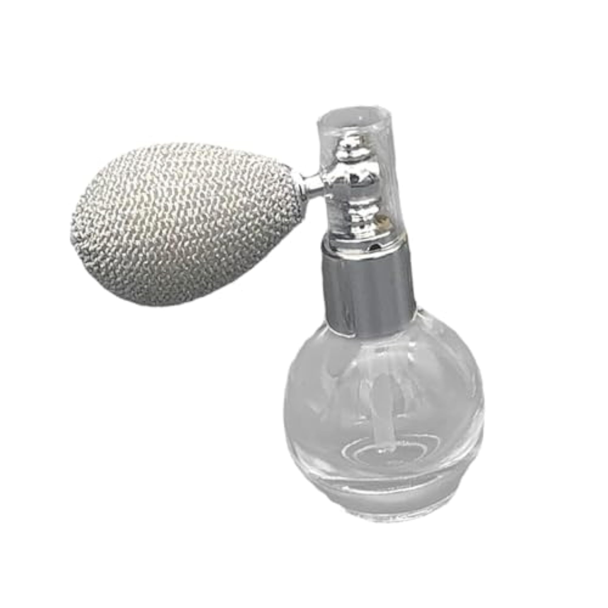 Powder Spray Bottle Empty Gift Idea Small Travel Friendly Silicone and Glass Gray