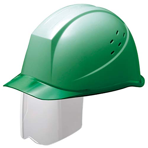 ミドリ安全 ヘルメット 作業用 PC製 シールド面 クリアバイザー 通気孔付 SC11PCLVS RA KP付 グリーン/グリーン