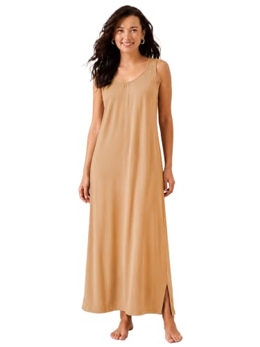 Image of Clovia Sleeveless Long Nighty for Women with Side Slits
