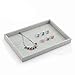ZCYY Samt Schmuck Vitrine Tablett Schmuck Ohrringe Ringe Halsketten Vitrine Teller Schmuck Organizer Aufbewahrungshalter Grau