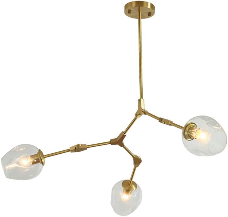 Plafonnier moderne doré Spoutnik à 3 têtes pour salon chic