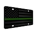 JASS GRAPHIX Military Thin Green Line American Flag License Plate Matte Black on 1/8" Black Aluminum Composite Heavy Duty Tactical Patriot USA Car Tag