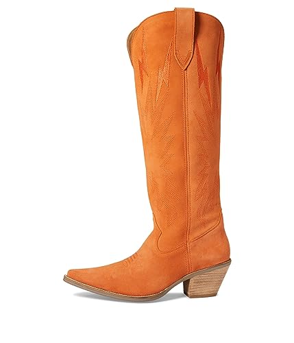 Image of Dingo Womens Thunder Road Embroidered Snip Toe Casual Boots Knee High Mid Heel 2-3 inch