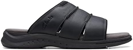 Clarks Men's Walkford Easy Flat Sandal, Black Tumbled Leather, 10.5 | Image 5