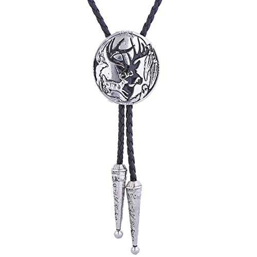 Cravate bolo pour homme collier cuir chemise pendentif cowboy elfe