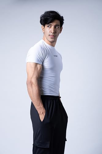 Image of COITONIC Men Compression Half Sleeves Round Neck T-Shirt for Gym and Sports Wear