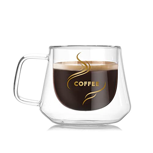 ZZLLFF Vidrio de Doble Pared Anti Scald Bar Cafe Casa Profesional Barista Taza De Café Té Espresso Termó Taza De Taza De… - Imagen 3