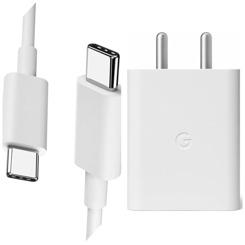 Image of Original 30W USB-C Smartphone Charger Compatible with Google Pixel 8, 8 Pro, 7, 7 Pro, 6, 6 Pro, 6a, Pixel 5, 5a, 4a Super Fast Power Delivery Adapter with Type-C Cable White