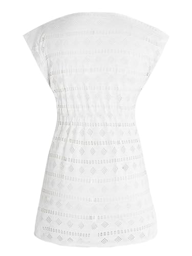 Milumia Girl's Crochet Beach Cover Ups V Neck Sleeveless Swimsuit Beach Dresses2