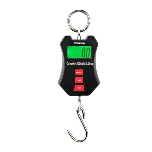 Image of 440lb /200kg Digital Crane Scale - Compact LCD Handheld Hanging Scale for Garage, Farm, Hunting, Fishing & More(200kg /Black)