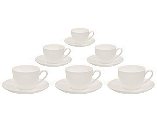Buchensee Kaffeetassen, Teetassen Set aus Fine Bone China Porzellan. 6...