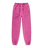 Colorful world Mens Acid Wash Sweatpants Vintage Baggy Athletic Workout Joggers Heavyweight Fleece Sweat Pants with Pockets(Pink,M)