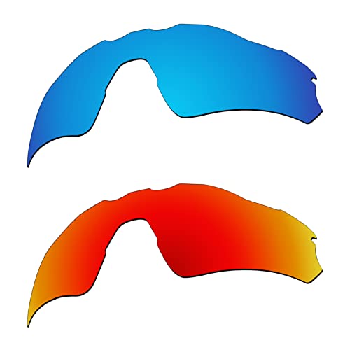 Photo de EZReplace Verres polarisés de rechange pour lunettes de soleil Oakley Radar EV Path OO9208, Bleu glacé + rouge feu, taille unique