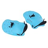 Honseadek Handschuhe für die Hand, breite Klinge, Silikon-Schwimmgurte, Paddel, Training, Kinder, variabel, mit Handgelenk-Struktur, für Wasserschwimmen, Blau