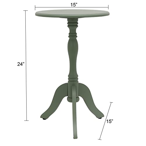Decor Therapy Simplify Pedestal Accent Side Table, 24" X 15" X 15", Antique Arctic Blue #TOP2
