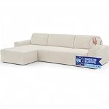 BLUZIMAN® Sofa Überzug L Form, Sofabezug Elastische für Ecksofa Qualität, Chaise Long Universal Sofa Überwürfe Verstellbar, Sofa Cover (Links – Frontalansicht, Kurzer Arm)