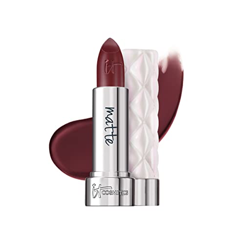 It Cosmetics Pillow Lips Lipstick, Lights Out - Dark Nude Espresso With A Matte Finish - High-Pigment Color & Lip-Plumping Effect - With Collagen, Beeswax & Shea Butter - 0.13 Oz #TOP5