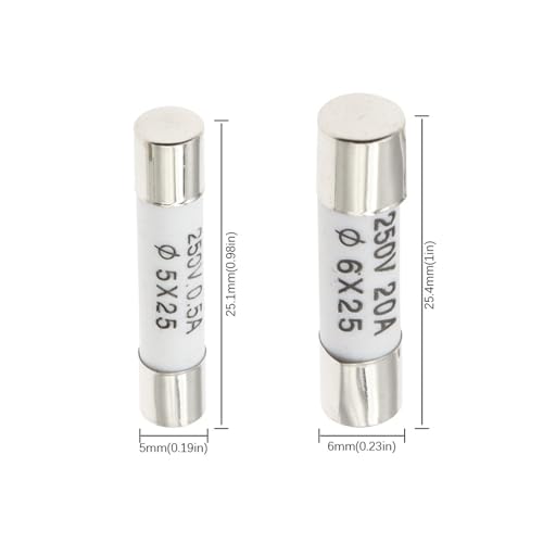 Fusible 6x25mm remplacement rapide pour tableau électrique 250V