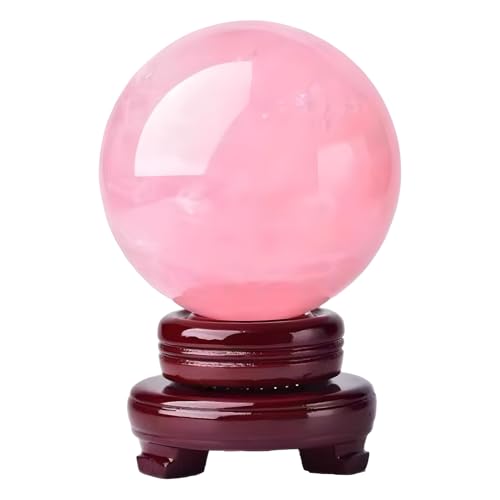 Crystal Ball with Wooden Stand for Photography,Fortune Teller,Feng Shui,Scrying,Quartz Crystal,80mm