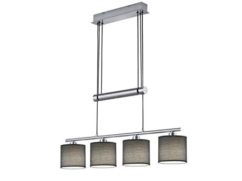 Lámpara colgante Garda de níquel mate, ideal para iluminar tu mesa de comedor con estilo