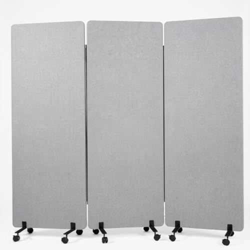 BBTEQEKN 3 Panel Soundproof Room Divider with Wheels, Cubicle Divider by BBTEQEKN - Used condition - CA$297.15