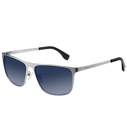 Rectangle Polarized Sunglasses for Men UV Protection Driving Glasses with Metal Frame …
