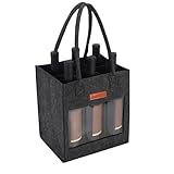 PPQIRU Bolsa de Vino for 6 Botellas Tinto, Bolsa térmica for Transportar, Enfriador Acolchado for Amantes del, Bodas para Botellas de Vino(Dark Gray)