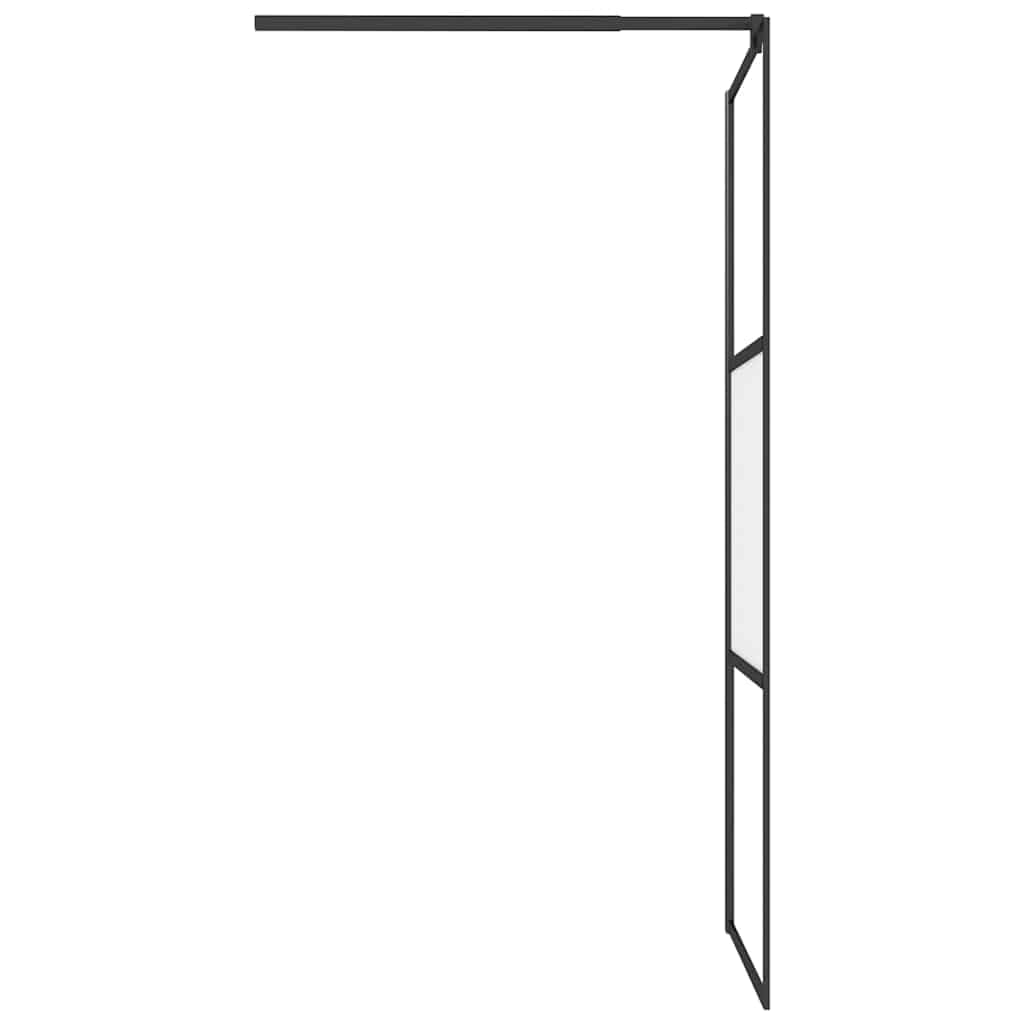 Parete doccia per doccia a pavimento, 80 x 195 cm, ESG semi opaco, telaio in alluminio regolabile, paraspruzzi, parete laterale, vasca da bagno, accessori sanitari, montaggio e pulizia