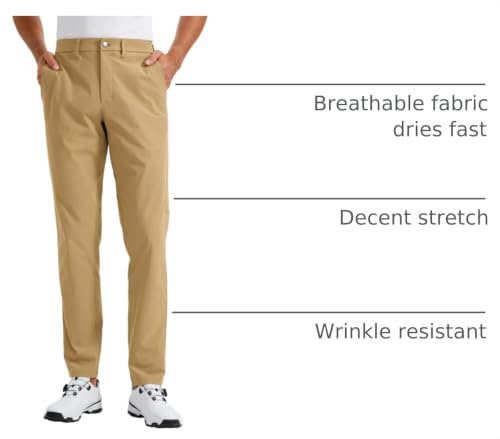 Image of CRZ YOGA All Day Comfy Golf Pants 28 inch /30 inch /32 inch /34 inch /36 inch | Decent Stretch, Wrinkle-Resistant, Casual, Slightly Tapered Leg, Flat Front, Pockets, Trousers for Men