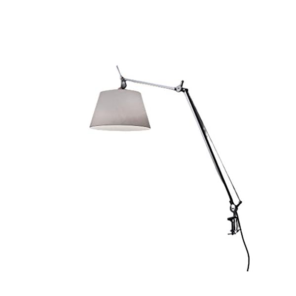 Artemide TLM0004 Tolomeo - One Light Mega Table Lamp with 14" Diffuser and Clamp, Shade Options: Silver Fiber