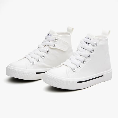 Kids High Tops Sneakers –Toddler Canvas Walking Shoes with Hook and Loop for Boys and Girls4