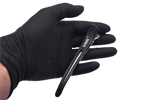 Conjunto de 6 Presilhas Preto Antideslizantes Bico de Pato com Faixa de Silicone para Uso Profission