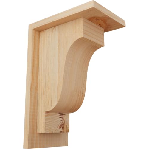Ekena Millwork COR06X08X12NEW01SDF 5 1/2"W x 8"D x 12"H Newport Smooth Corbel w/Backplate, Douglas Fir