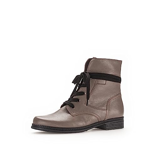 Gabor Damen Schnürstiefeletten – Aus Glattleder/Lack, Mit Reißverschluss, Absatz 3,5 Cm