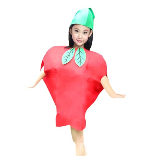 Disfraz de frutas para niños, disfraz de frutas y verduras, para niñas y niños (manzana)